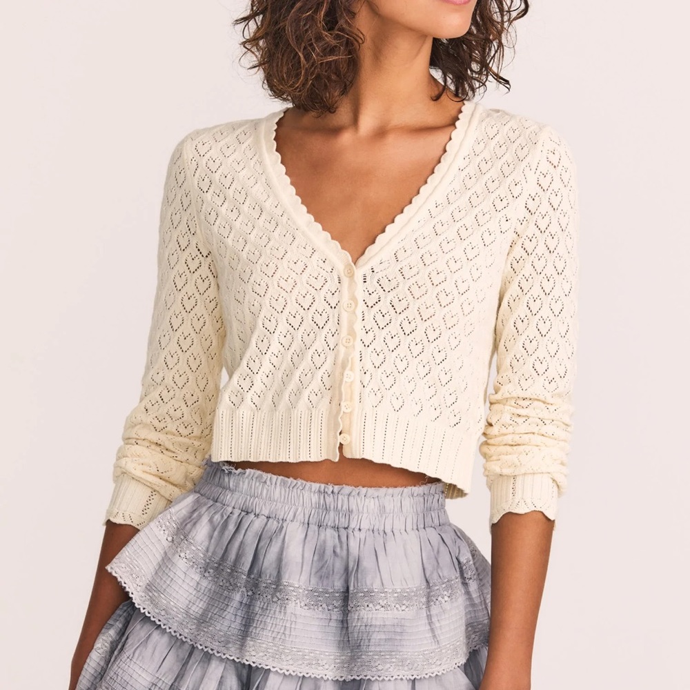 Loveshackfancy Janie Cropped Cardigan Size S
